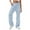 Sky Blue, variant on Ndbuld Cargo Pants Women's Sports Pants Casual Home Wear Jogging Loose Drawstring Elastic Work Pants,S,White