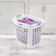 thumbnail image 4 of Sterilite Ultra Easy Carry Plastic Laundry Basket Hamper, White (8 Pack), 4 of 7