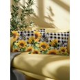thumbnail image 5 of Outdoor Pillows Waterproof, Sunflower Bee Bedding Throw Pillows with Insert for Couch Sofa Bed, Black Buffalo Plaid Botanical Leaf Floral 12x20 Inch Pillowcases Decorative Patio Pillow Set of 2, 5 of 8