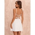 thumbnail image 2 of White Fit & Flare Mini Dress With Sweetheart Neckline And Adjustable Straps, 2 of 7