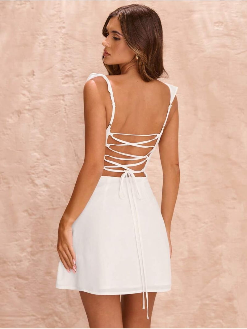 white tight fitted short dress short tight white dresses Nolan Short Sleeve Mini Dress White