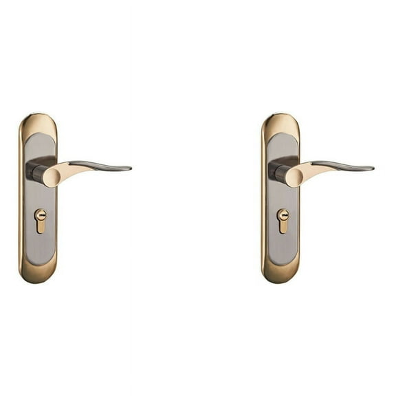 2X Indoor Household Door Handle for Home with Security Lock Key Set Aluminum Alloy