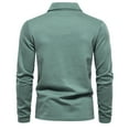 thumbnail image 3 of Caqnni Men's Polo Shirts with Long Sleeves (Green,L), 3 of 5