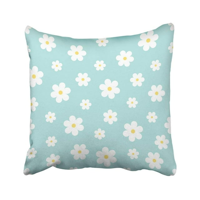 ABPHQTO Azul bebé abstracto geométrico patrón Floral blanco niños flor Simple sin fin Pastel funda de almohada funda de almohada 50x50 cm