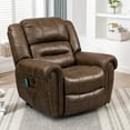 thumbnail image 3 of BTMWAY Lift Chairs for Elderly, Faux Leather Electric Lift Recliner with Heat Therapy and Massage Function, Modern Power Lift Chair Wide Seat Living Room Reclining Sofa with Remote&Side Pocket, Brown, 3 of 10