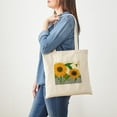 Vintage Bison Painting Canvas Tote Bag - Reusable Natural Cotton Shopping Bag
