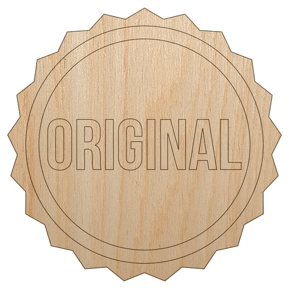 Original Circle Seal Wood Shape Unfinished Piece Cutout Craft DIY Projects - 4.70 Inch Size - 1/8 Inch Thick