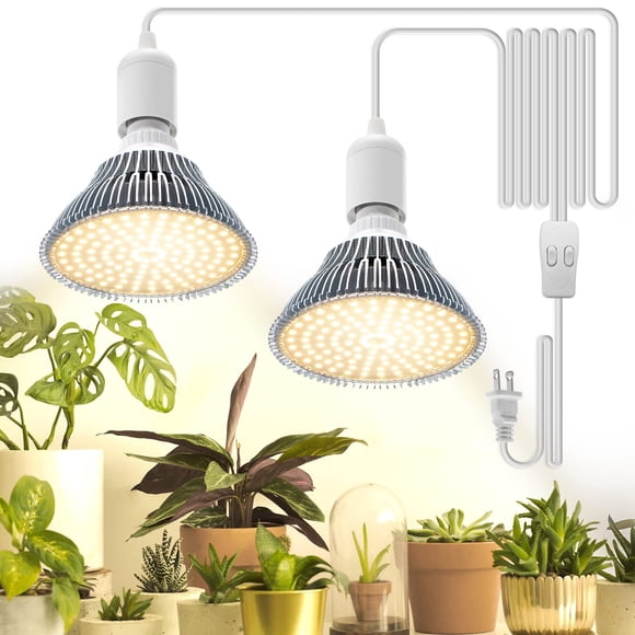 Bstrip Hanging Grow Light, 50W (25W X 2), One Cord Double Head, Led Grow Lights for Indoor Plants, Full Spectrum, Grow Lights for