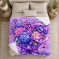 thumbnail image 5 of Romantic Butterfly Floral Bouquet Purple Bow Fantasy Garden, Cozy Friendship Quote Scene, Warm Flannel Blanket for Living Room and Reading Nook, Art Lovers Friendship Gift, Fantasy Home Decor, 5 of 9