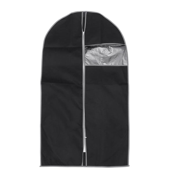 Funda protectora para ropa con ventana transparente, organizador de ropa (negro, 60 x 110 cm)