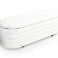 thumbnail image 2 of White Boucle Storage Bench - Fabric Upholstery, Frame, Mid-century Modern, For Various Rooms, , , And Easy To Maintain With Upholstered, Wood Style, Fits Living Room, Bedroom, Entry, Bedside, Color,, 2 of 4