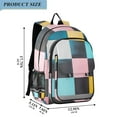 thumbnail image 2 of FORMRS Unisex School Backpack 17" Student Travel Bag with Laptop Compartment, Pink Checkered Pattern, 2 of 7