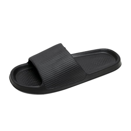 

SEMIMAY Fashion Couples Men Shower Room Home Non Slip Breathable Soft Sole Shoes Slipper Comfortable Flat Shoes Black