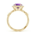 thumbnail image 2 of ANGARA Natural 1.7 Ct. Amethyst with Diamond Halo Ring in 14K Yellow Gold for Women (Ring Size: 3), 2 of 10