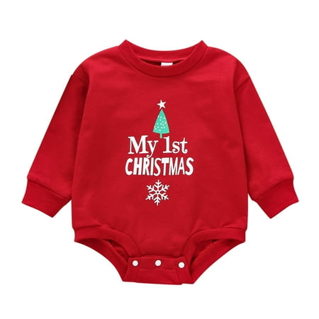 

Larisalt Infant Romper Boy Long Sleeve Newborn Baby Boy Girl Romper Clothes Infant Solid Ribbed Onesie Bodysuit Jumpsuit Outfits Red