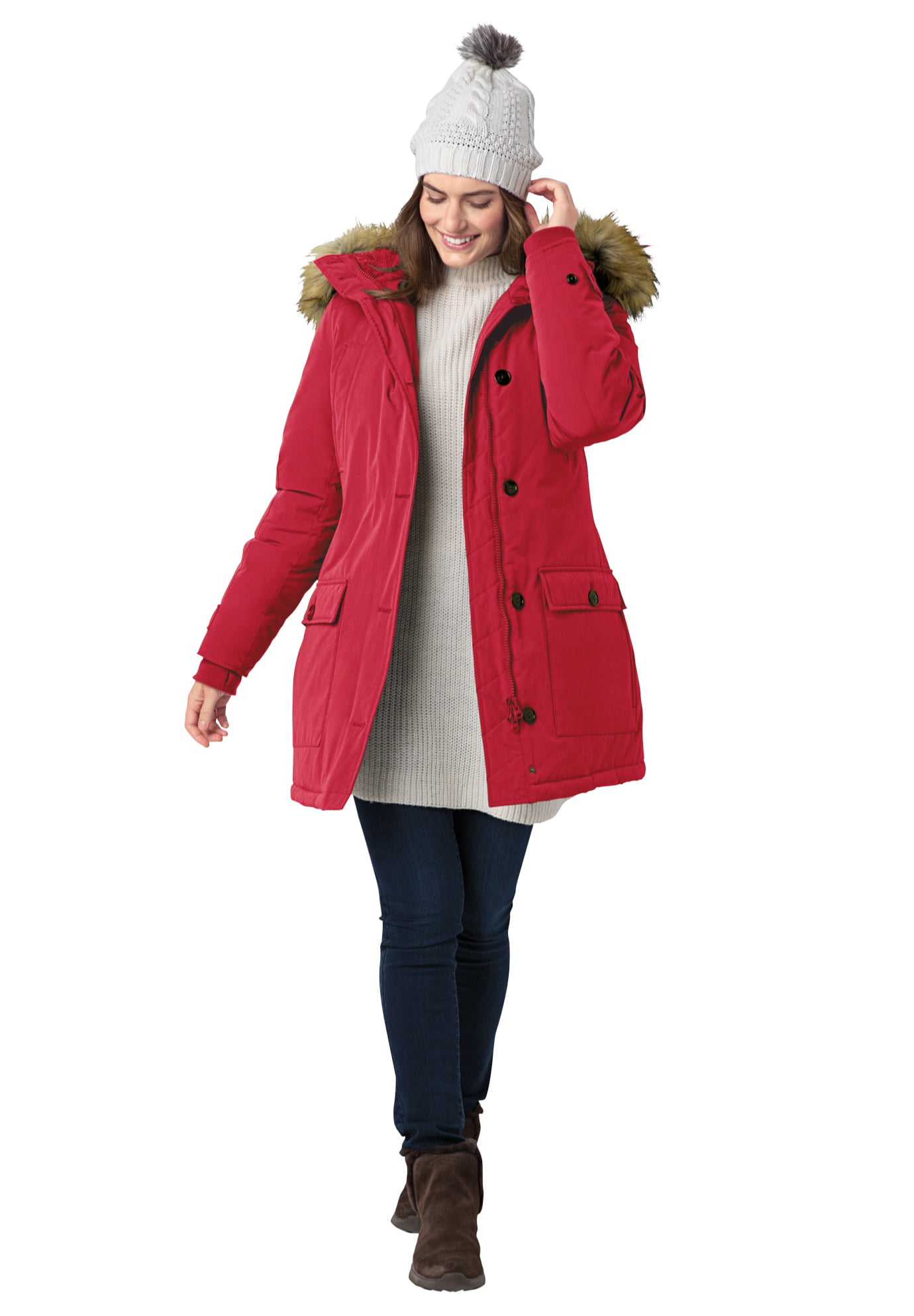 Woman Within Womens Plus Size The Arctic Parka in Extra Long Length 