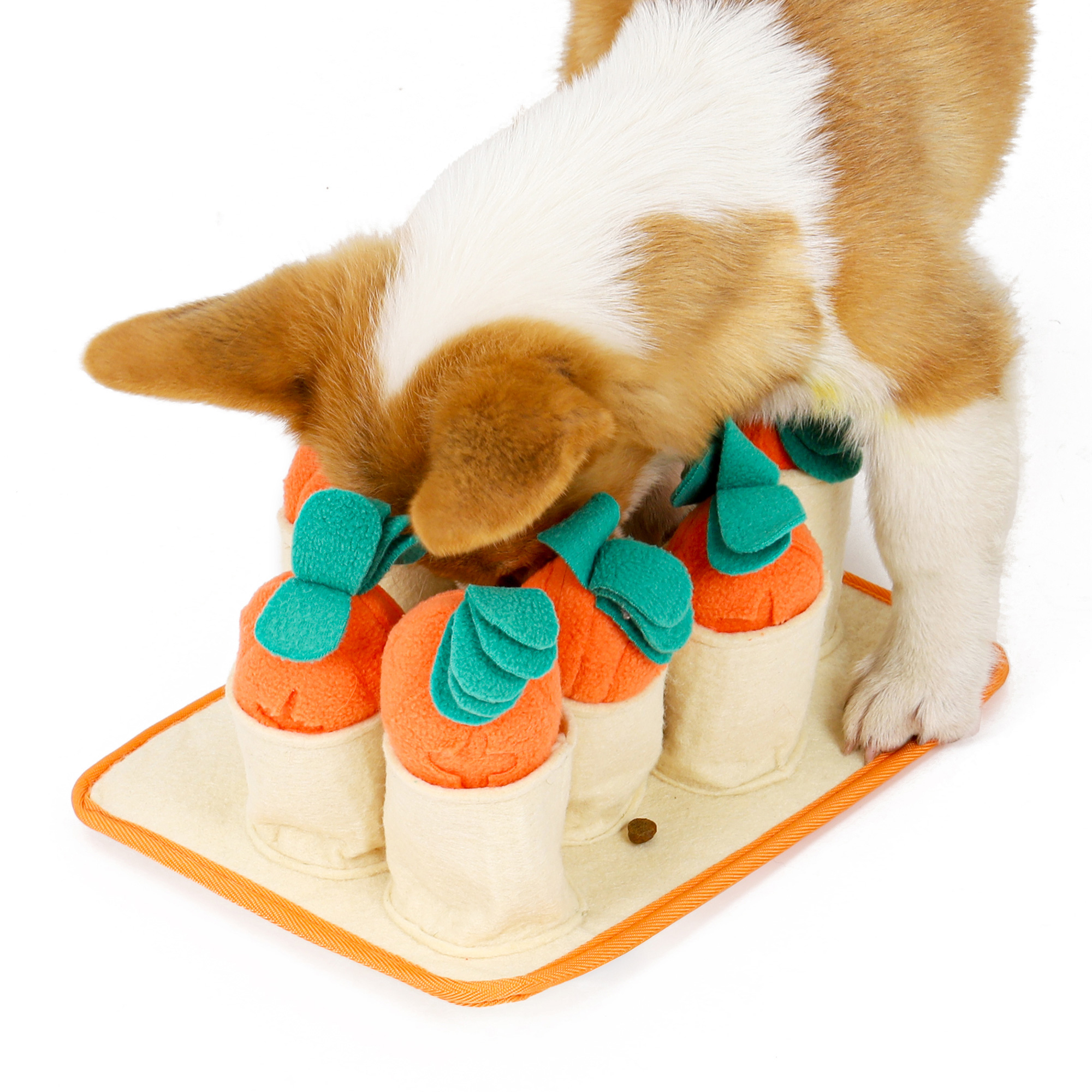 Dog Sniffing Training Toy Snuffle Mat, Puppy Toys Feeding Mat with 8 Plush Carrots, Treat Puzzle Toys for Small Medium Large Dogs