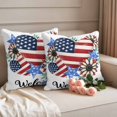 thumbnail image 2 of Independence Day Pillow Covers 2 Pack Daisy Love Welcome Pillowcase Waterproof Outdoor Throw Pillow Cover for Patio Garden Square Cushion 18”x18”, 2 of 9