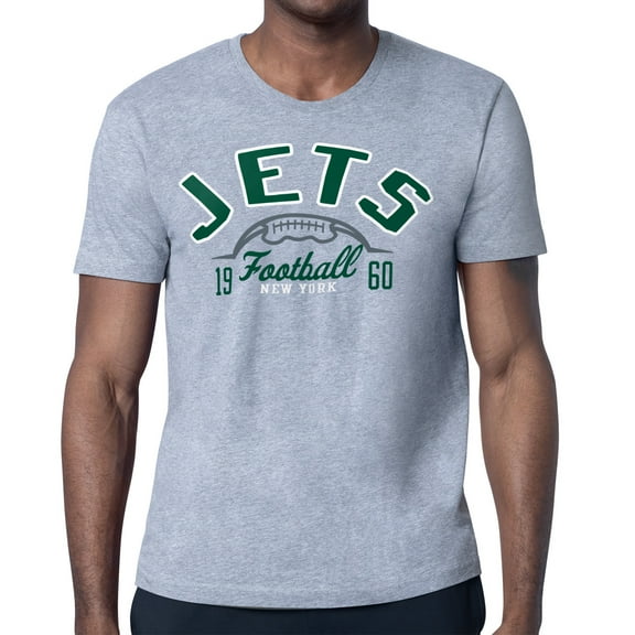 Men's Starter Heather Gray New York Jets Half Ball Logo T-Shirt