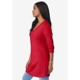 thumbnail image 2 of Roaman's Women's Plus Size Cotton Ultimate Long Sleeve V-Neck Tunic, 2 of 6