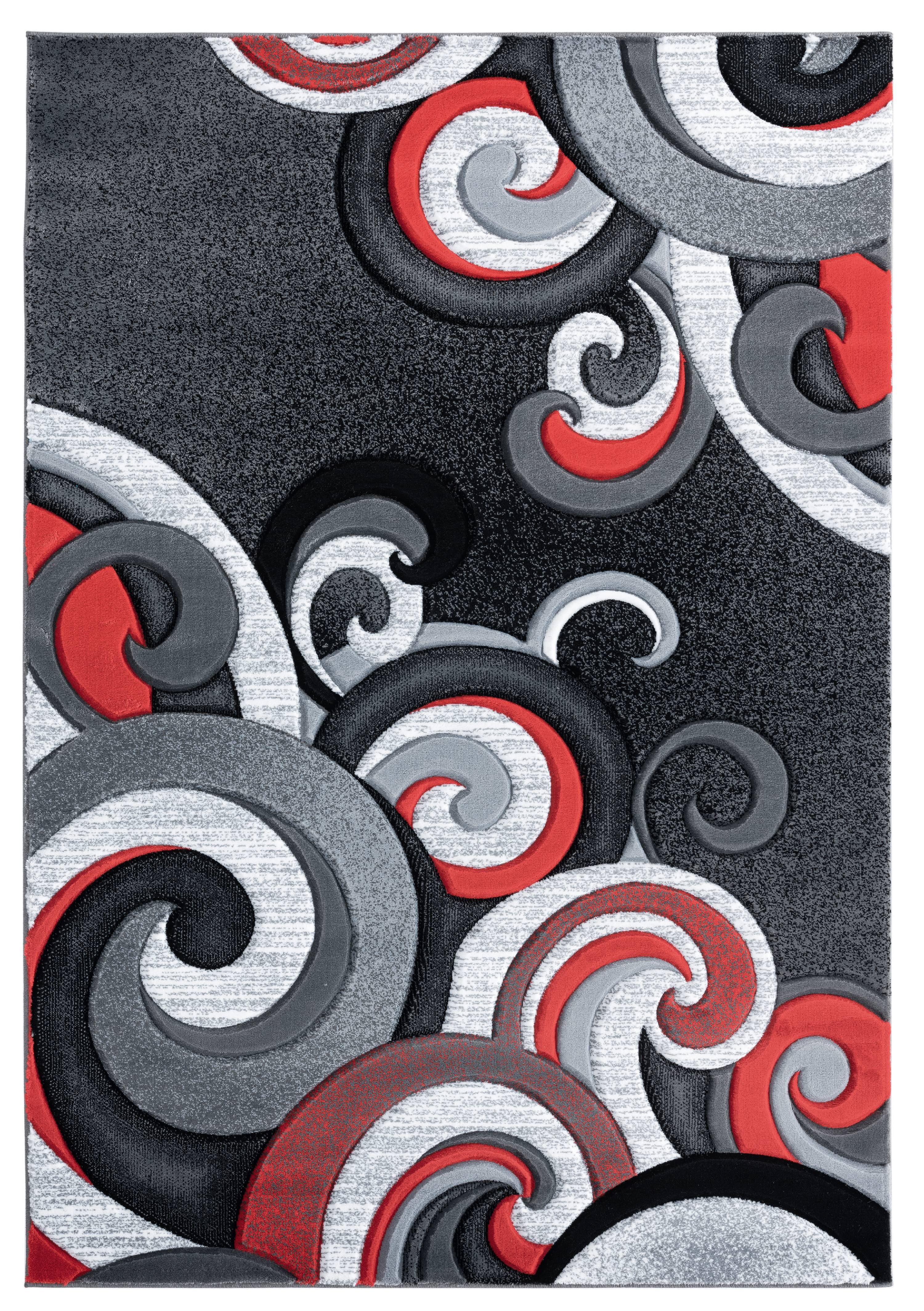 United Weavers Drachma Dahlia Modern Paisley Area Rug, Red, 5'3" x 7'6"