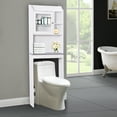thumbnail image 2 of SYNGAR Bathroom Above Toilet Cabinet, Espresso MDF Storage Cabinet, Bathroom Storage Space Saver with Adjustable Shelf & Glass Door Cabinet, Over The Toilet Storage for Bathroom, K3826, 2 of 9