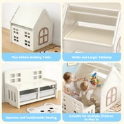 Funjoypals 9 in 1 Multifunctional Kids Activity Table Building Block Drawing Table for Children Kids Age 3-8 Indoor Playroom Bedroom