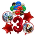 thumbnail image 3 of Vajilla desechable con tema Ninjago, decoraciones para fiesta de cumpleaños, globo de papel de aluminio y látex para niños, suministros para eventos, nuevo cartel, 3 of 4