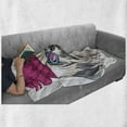 thumbnail image 6 of Indie Soft Flannel Fleece Throw Blanket, Lion Bichon Lowchen Breed Dog with Heart Shaped Glasses and French Hat Print, Cozy Plush for Indoor and Outdoor Use, 70" x 90", Grey Pink Blue, by Ambesonne, 6 of 6