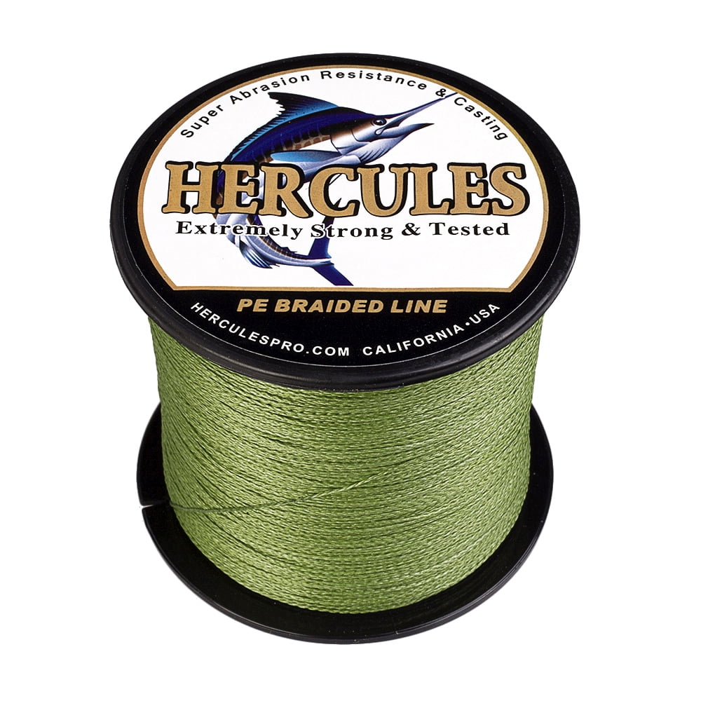 HERCULES Super Strong 500M 547 Yards Braided Fishing Line 40 LB Test for Saltwater Freshwater PE Braid Fish Lines 4 Strands - Army Green, 40LB (18.1KG), 0.32MM