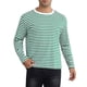thumbnail image 1 of Camiseta de rayas INSPIRE CHIC para hombre, cuello redondo, de manga larga, básica, talla 2XL, verde y blanca, 1 of 6