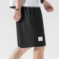 thumbnail image 7 of Ymyiu Elastic Waist Shorts for Men Mens Casual Shorts Drawstring Shorts Stretch Elastic Waist Summer Beach Golf Shorts Size XL(Black, XL), 7 of 7