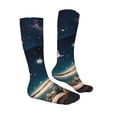 thumbnail image 3 of Fotbe Artistic Starry Sky Moon Book print Women's Men's Novelty Crew Socks Cotton Socks Knee High Socks for Walking,Running,Nurses,Pregnancy, 3 of 8
