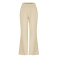 thumbnail image 5 of Sngxgn Womens Casual High Waisted Cargo Yoga Pants Pocket Flare Pants(Beige,XXXL), 5 of 6