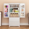 thumbnail image 4 of Pantry Cabinet, Asofer 71" Pantry Storage Cabinet with 2 Doors , 11 Shelves & 2 Drawers for Kitchen Dining Room, White, 4 of 9