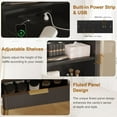thumbnail image 6 of Yeshouse Modern Fluted Vanity Desk with Lights, Power Outlet, and 30" HD Lighted Mirror, 1 Piece Adult Vanity Table Set, Black, 6 of 6