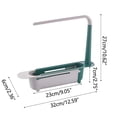 thumbnail image 2 of Estante telescópico para fregadero con base drenable y toallero colgante, organizador de cocina ajustable para trapos, esponjas y artículos de lavavajillas., 2 of 6
