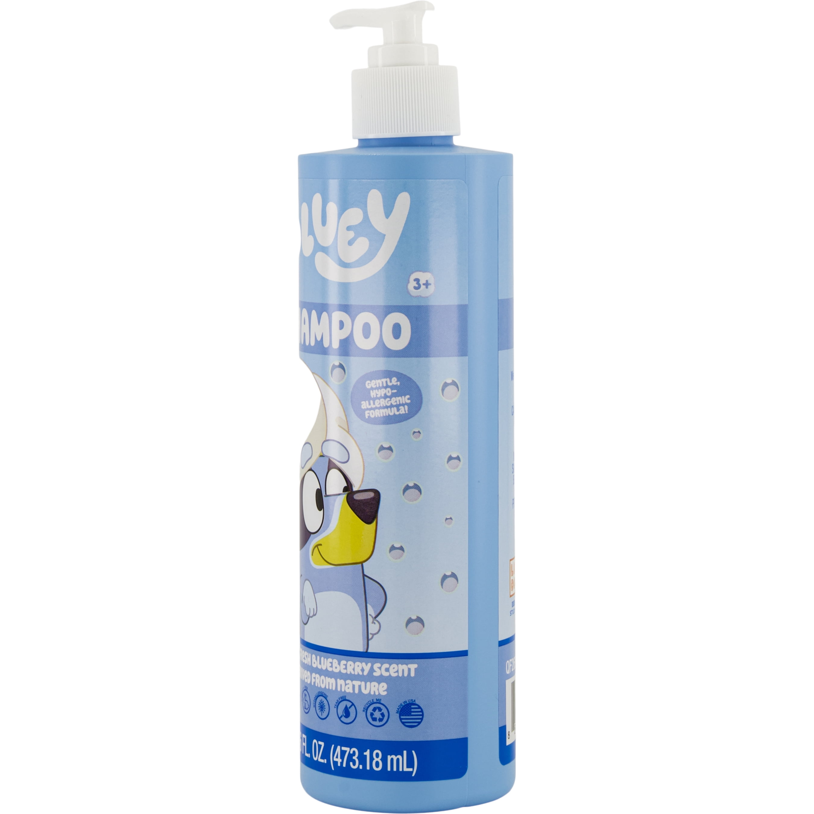 Bluey Shampoo, 16 oz, Light Fresh Blueberry Scent, Ages 3+