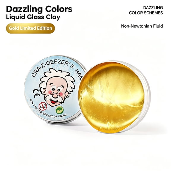 Stress Relief Non-Newtonian Fluid Liquid Glass Putty, Clear Crystal Slime Foam Bouncing Clay, Sensory Decompression Toy for Kids DIY Crafts