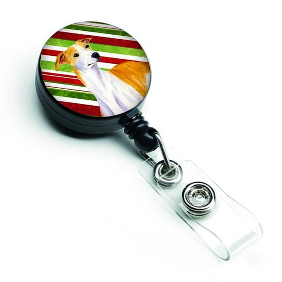 Carolines Treasures LH9238BR Whippet Candy Cane Holiday Christmas Retractable Badge Reel