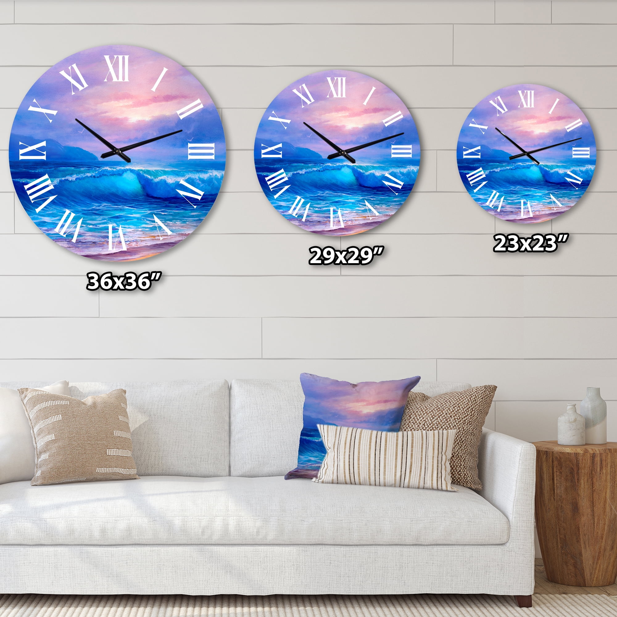 Designart 1 in Coastal Wall Clock