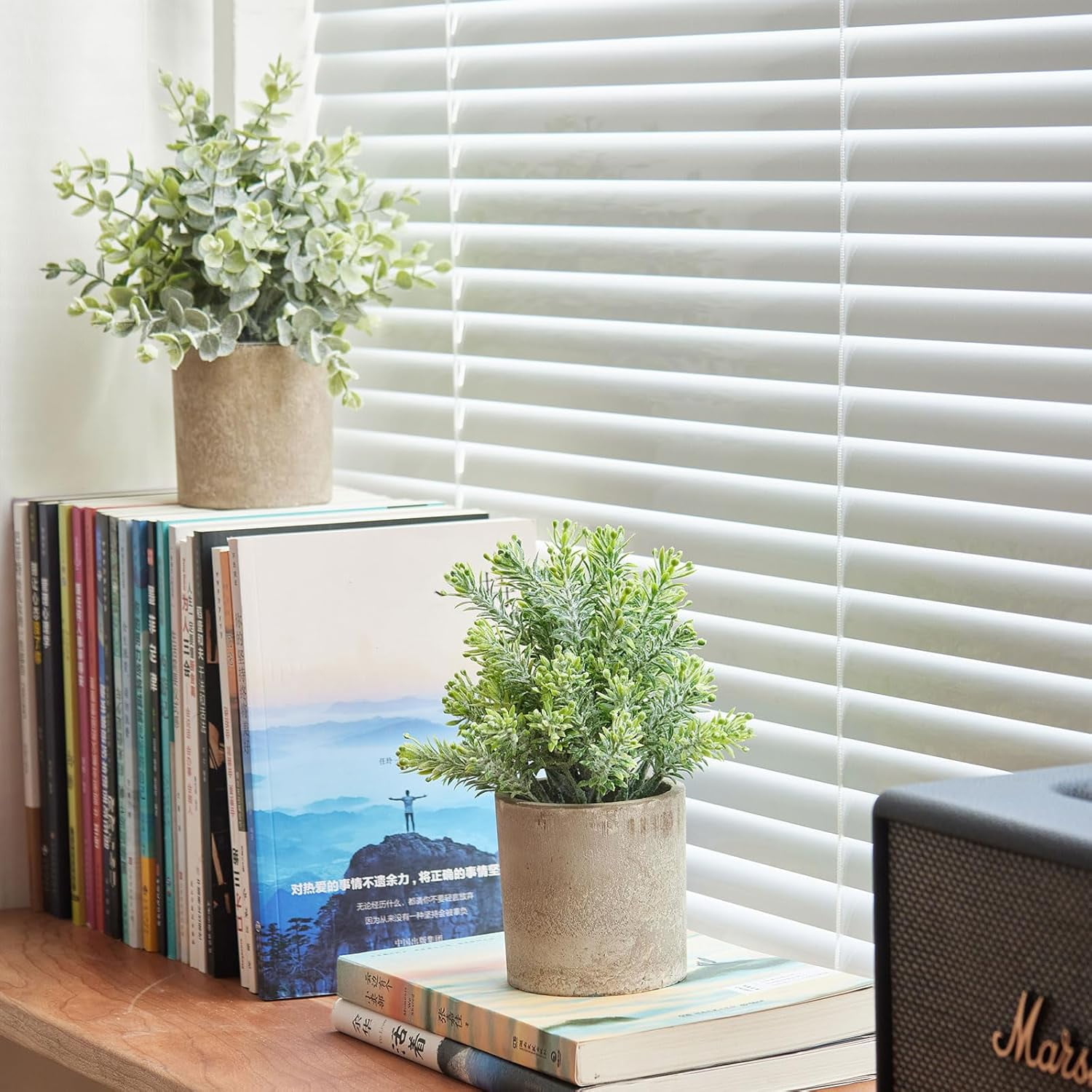 Small Fake Plants in Potted Faux Plant 3 Packs Artificial Eucalyptus House Plants Greenery for Centerpieces Indoor Home Bathroom Office Desk Decor,Living Room Decor and Accessories