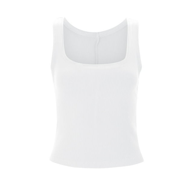 HUANBAI A Fashionable Casual And Slimming Top With A Solid Color Round Neck
