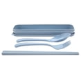thumbnail image 4 of Juego de cubiertos de paja de trigo portátil, 3 piezas Juego de tenedor y palillos de paja de trigo portátil Cuchara Palillos Tenedor con estuche de viaje Solución innovadora, 4 of 8