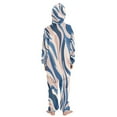 thumbnail image 3 of Vzayyk 4T-14Y Size Aviliable Cozy One-Piece Footless Sleeper Pajama Blue and Beige Wavy, 3 of 8
