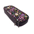 thumbnail image 6 of Picia Peace Love and Dove Flower Power Pattern Large Capacity PU Leather Pencil Case Organizer Pen Marker Holder Double Zipper Storage Bag Big Pencil Pouch for College Office, 6 of 6