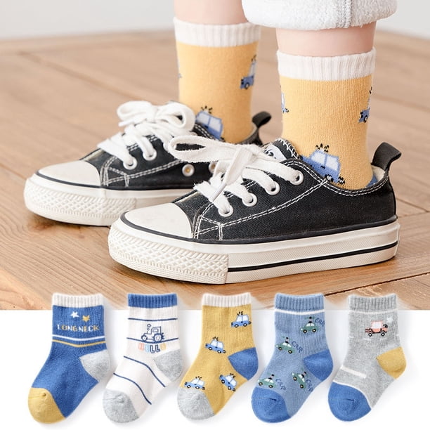 5 par/lote de Calcetines bonitos para niñas, Calcetines de algodón con rayas de arco iris de otoño para niños, Calcetines para niños pequeños, Calcetines para niños de 1 a 12 años Tan Jianjun unisex