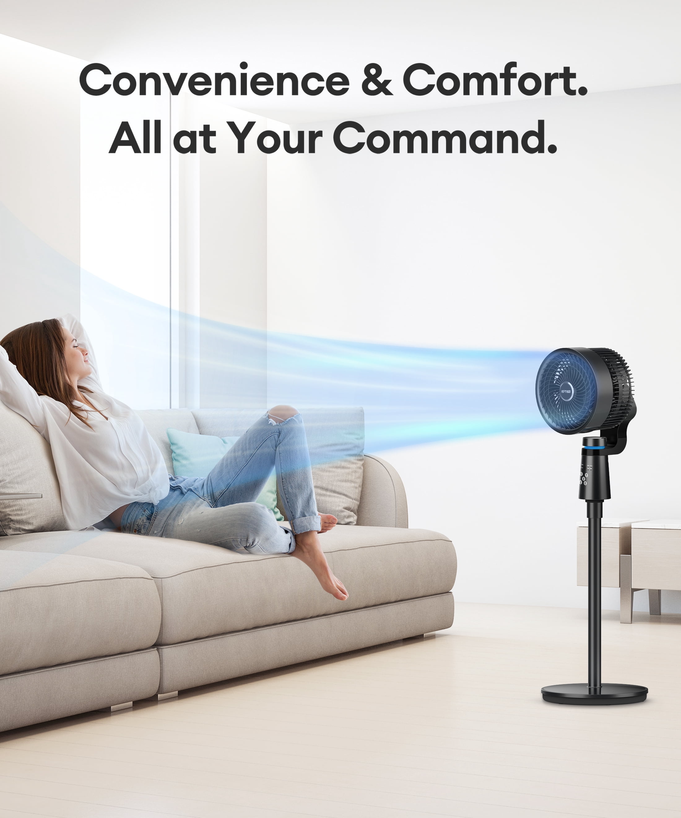 NFTIGB Pedestal Fans with Remote,75°+75° Oscillating Air Circulator Fan, 3 Speeds 3 Modes, 2025 New