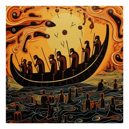 

Placemats Set of 1 Non Slip Place Mats Dining Table Mats Ancient Sun Boat Ship