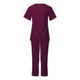 thumbnail image 4 of Wycnly Scrub Sets for Women Womens 2 Piece Scrub Outfits Casual Short Sleeve Scrub Tops and Long Pants Sets Nurse's Uniform Lounge Set Working Sets with Pocket Under $10, 4 of 6